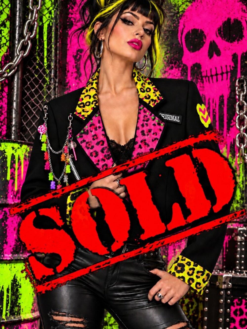 Sweet as Hell — A bold, candy-coated statement jacket with a rebellious edge.